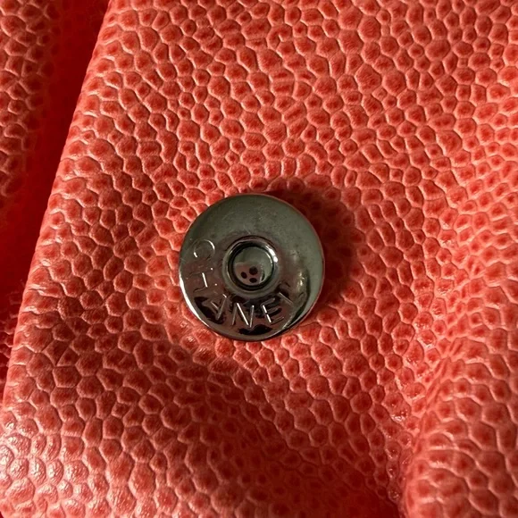 🍑Chanel Half Moon Wallet on Chain Crossbody Orange Leather Silver Hardware - Picture 12 of 15